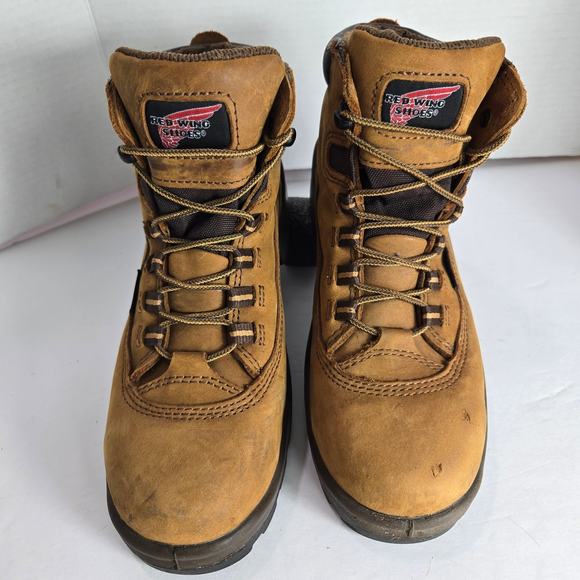 Red Wing Women's Size 8.5 Brown Work Boots Steel Toe Waterproof Slip Resistant - Picture 3 of 10